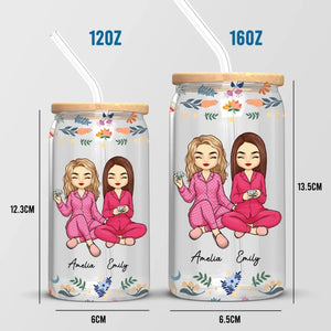 J'aimerais que tu habites à côté - Tasse en verre personnalisée pour meilleure amie, tasse à café glacé - Cadeau pour meilleures amies, meilleures amies, sœurs