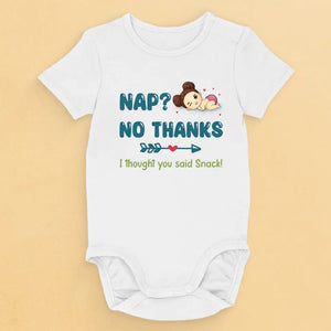 Sieste, non merci - Body bébé personnalisé pour la famille - Cadeau de fête des mères, de baby shower, pour la première maman