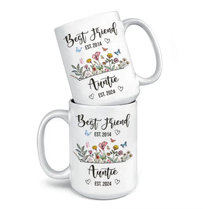 De meilleure amie à tante - Mug personnalisé pour meilleure amie - Cadeau pour meilleures amies, meilleures amies, sœurs