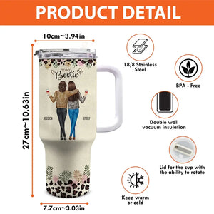 Soyez toujours la sœur de mon âme - Gobelet personnalisé en acier inoxydable de 113 ml avec poignée - Cadeau pour meilleures amies, meilleures amies et sœurs