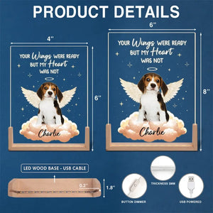 Photo personnalisée que vous avez laissée sur mon cœur – Veilleuse LED 3D en noyer personnalisée en forme de cœur – Cadeau de condoléances pour les propriétaires et les amoureux des animaux