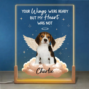Photo personnalisée que vous avez laissée sur mon cœur – Veilleuse LED 3D en noyer personnalisée en forme de cœur – Cadeau de condoléances pour les propriétaires et les amoureux des animaux
