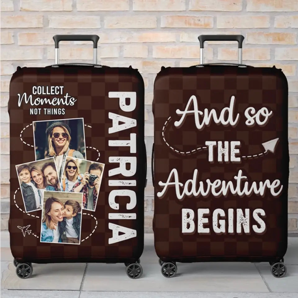 Housse de bagage personnalisée avec photo « Si ce n'est pas maintenant, alors quand » – Cadeau de voyage pour les amoureux du voyage d'aventure