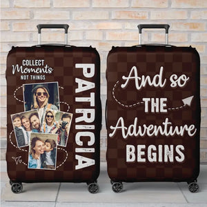 Housse de bagage personnalisée avec photo « Si ce n'est pas maintenant, alors quand » – Cadeau de voyage pour les amoureux du voyage d'aventure