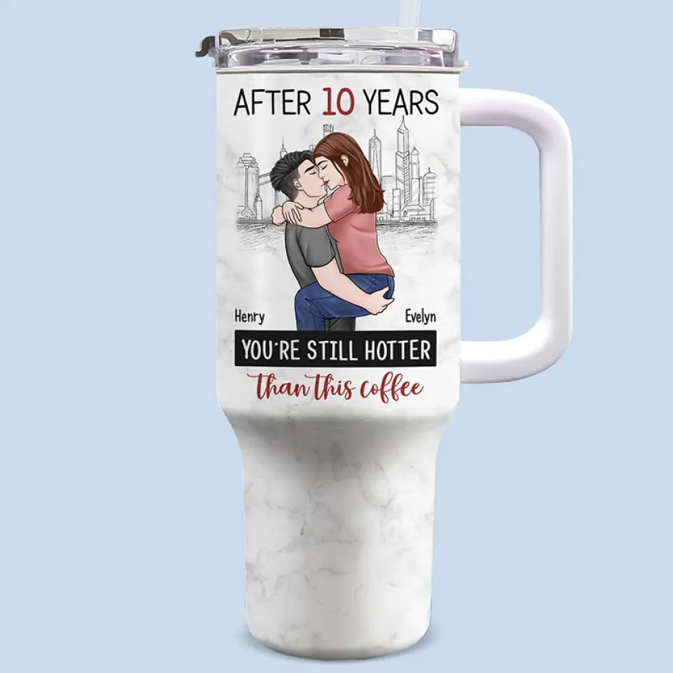 Tu es le seul que je veux ennuyer - Gobelet personnalisé en acier inoxydable de 40 oz avec poignée pour couple - Cadeau pour mari et femme, anniversaire