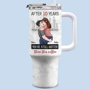 Tu es le seul que je veux ennuyer - Gobelet personnalisé en acier inoxydable de 40 oz avec poignée pour couple - Cadeau pour mari et femme, anniversaire