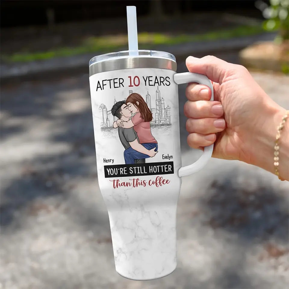 Tu es le seul que je veux ennuyer - Gobelet personnalisé en acier inoxydable de 40 oz avec poignée pour couple - Cadeau pour mari et femme, anniversaire