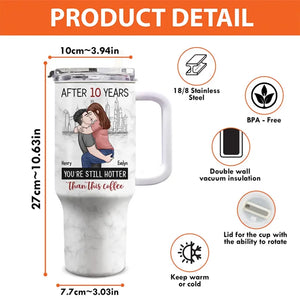 Tu es le seul que je veux ennuyer - Gobelet personnalisé en acier inoxydable de 40 oz avec poignée pour couple - Cadeau pour mari et femme, anniversaire