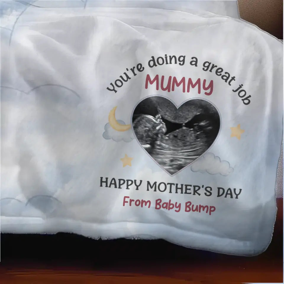 Couverture personnalisée avec photo « Bienvenue au monde, mon petit » - Cadeau de naissance, cadeau pour la première maman