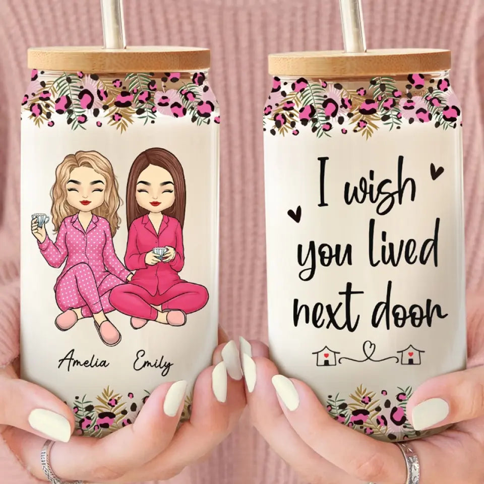 Les vrais amis sont de grandes richesses - Tasse en verre personnalisée Bestie, tasse à café glacé - Cadeau pour meilleures amies, meilleures amies, sœurs