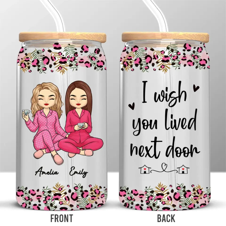 Les vrais amis sont de grandes richesses - Tasse en verre personnalisée Bestie, tasse à café glacé - Cadeau pour meilleures amies, meilleures amies, sœurs