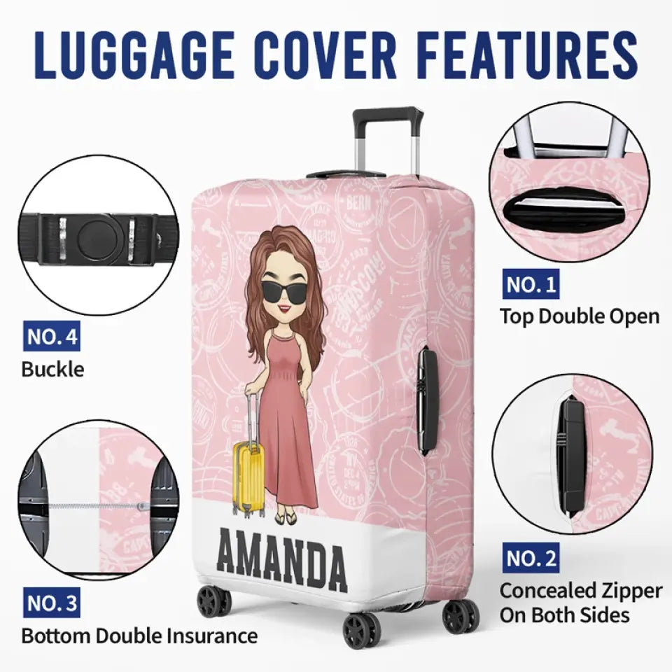 Alors l'aventure commence - Housse de bagage personnalisée pour voyage - Cadeau de vacances, cadeau pour les amateurs de voyages d'aventure