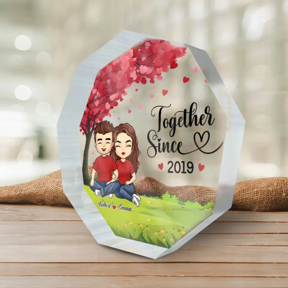 Nous sommes définitivement deux d'une sorte - Plaque acrylique personnalisée en forme de nonagone pour couple - Cadeau pour mari et femme, anniversaire