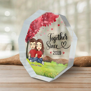 Nous sommes définitivement deux d'une sorte - Plaque acrylique personnalisée en forme de nonagone pour couple - Cadeau pour mari et femme, anniversaire