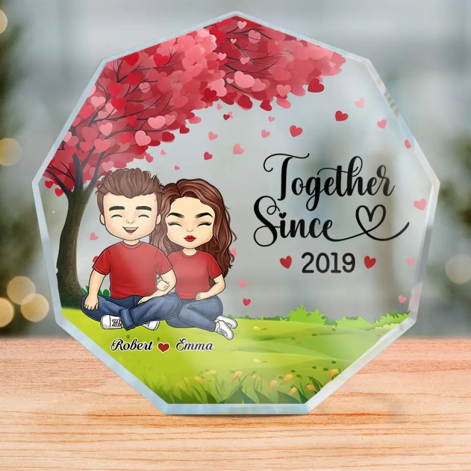 Nous sommes définitivement deux d'une sorte - Plaque acrylique personnalisée en forme de nonagone pour couple - Cadeau pour mari et femme, anniversaire