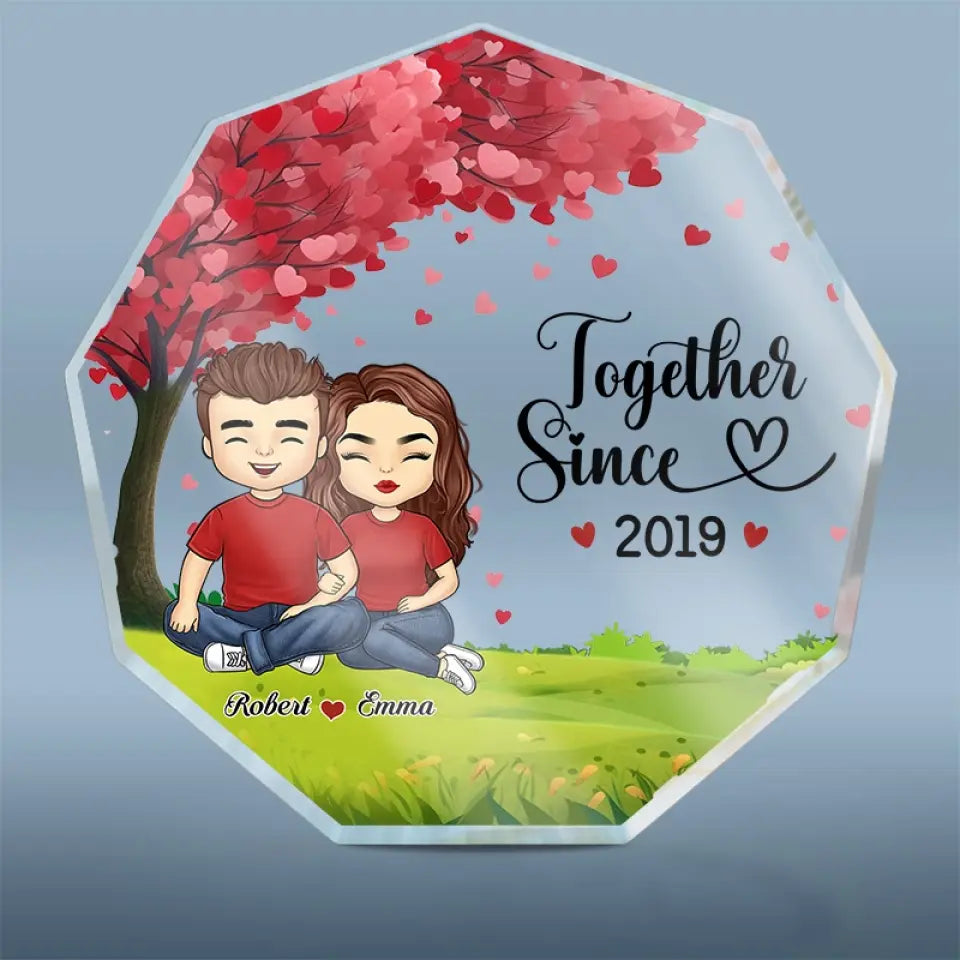 Nous sommes définitivement deux d'une sorte - Plaque acrylique personnalisée en forme de nonagone pour couple - Cadeau pour mari et femme, anniversaire