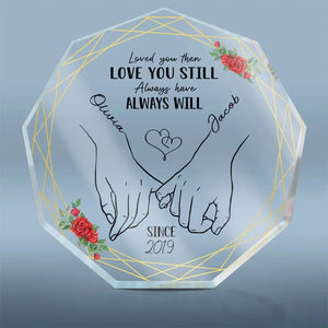 Je te garde à jamais à toi - Plaque acrylique personnalisée en forme de nonagone pour couple - Cadeau pour mari et femme, anniversaire