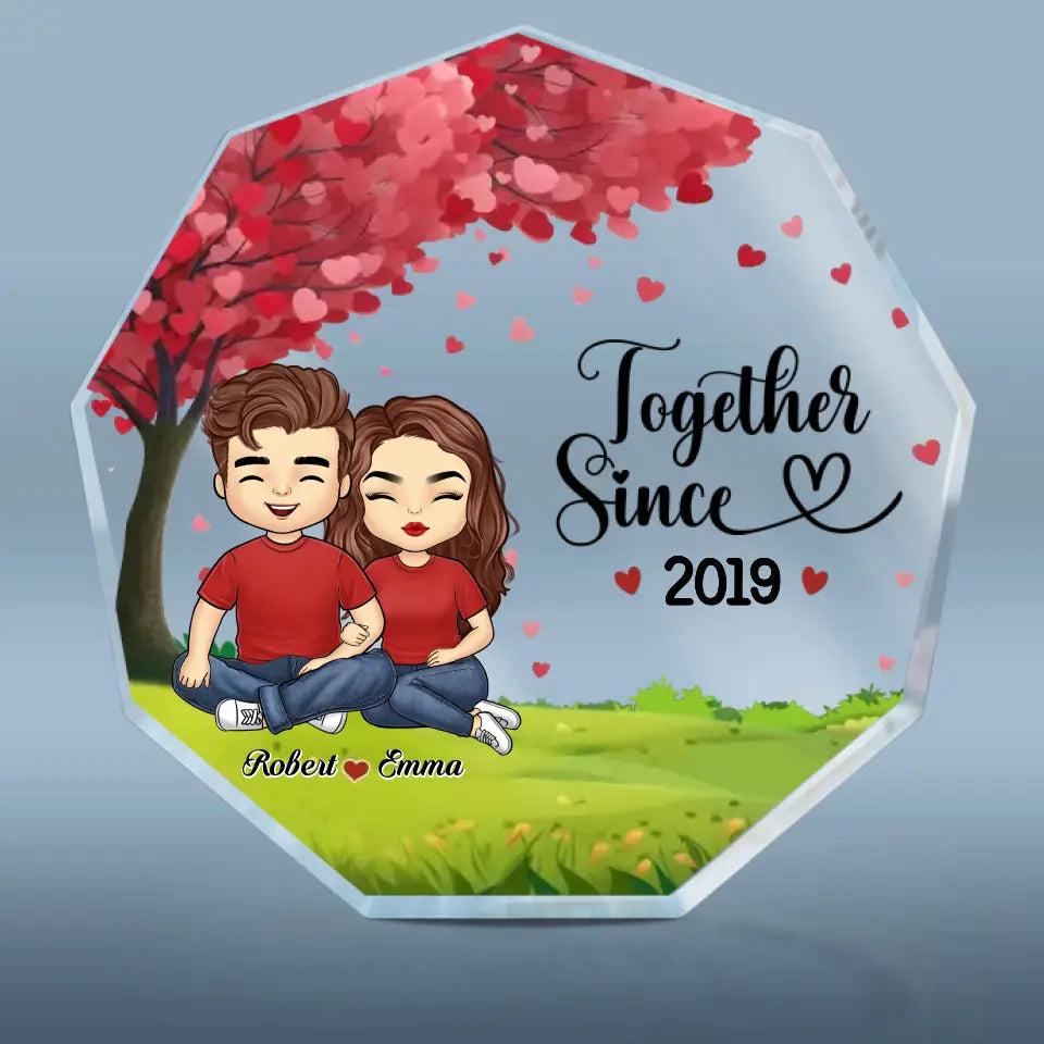 Nous sommes définitivement deux d'une sorte - Plaque acrylique personnalisée en forme de nonagone pour couple - Cadeau pour mari et femme, anniversaire