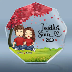 Nous sommes définitivement deux d'une sorte - Plaque acrylique personnalisée en forme de nonagone pour couple - Cadeau pour mari et femme, anniversaire