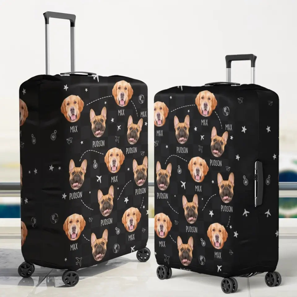 Housse de bagage personnalisée avec photo et fierté de votre ville natale - Cadeau idéal pour les vacances, les voyages d'aventure, les propriétaires d'animaux et les amoureux des animaux.