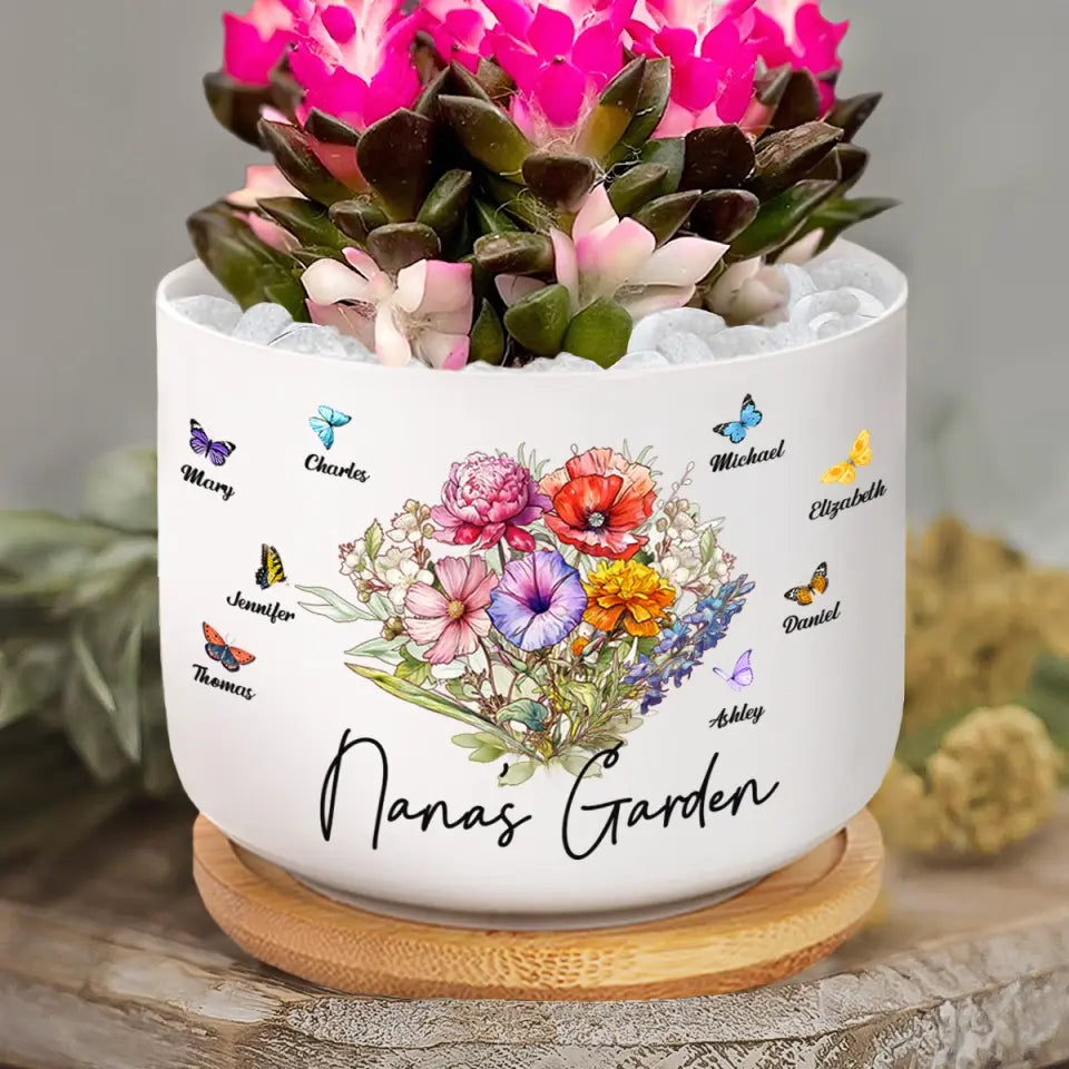 La famille est la première cellule essentielle - Pot de fleurs en céramique personnalisé pour la décoration intérieure familiale - Cadeau de pendaison de crémaillère pour maman et grand-mère
