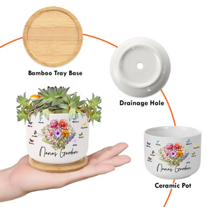 La famille est la première cellule essentielle - Pot de fleurs en céramique personnalisé pour la décoration intérieure familiale - Cadeau de pendaison de crémaillère pour maman et grand-mère