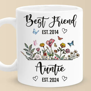 De meilleure amie à tante - Mug personnalisé pour meilleure amie - Cadeau pour meilleures amies, meilleures amies, sœurs