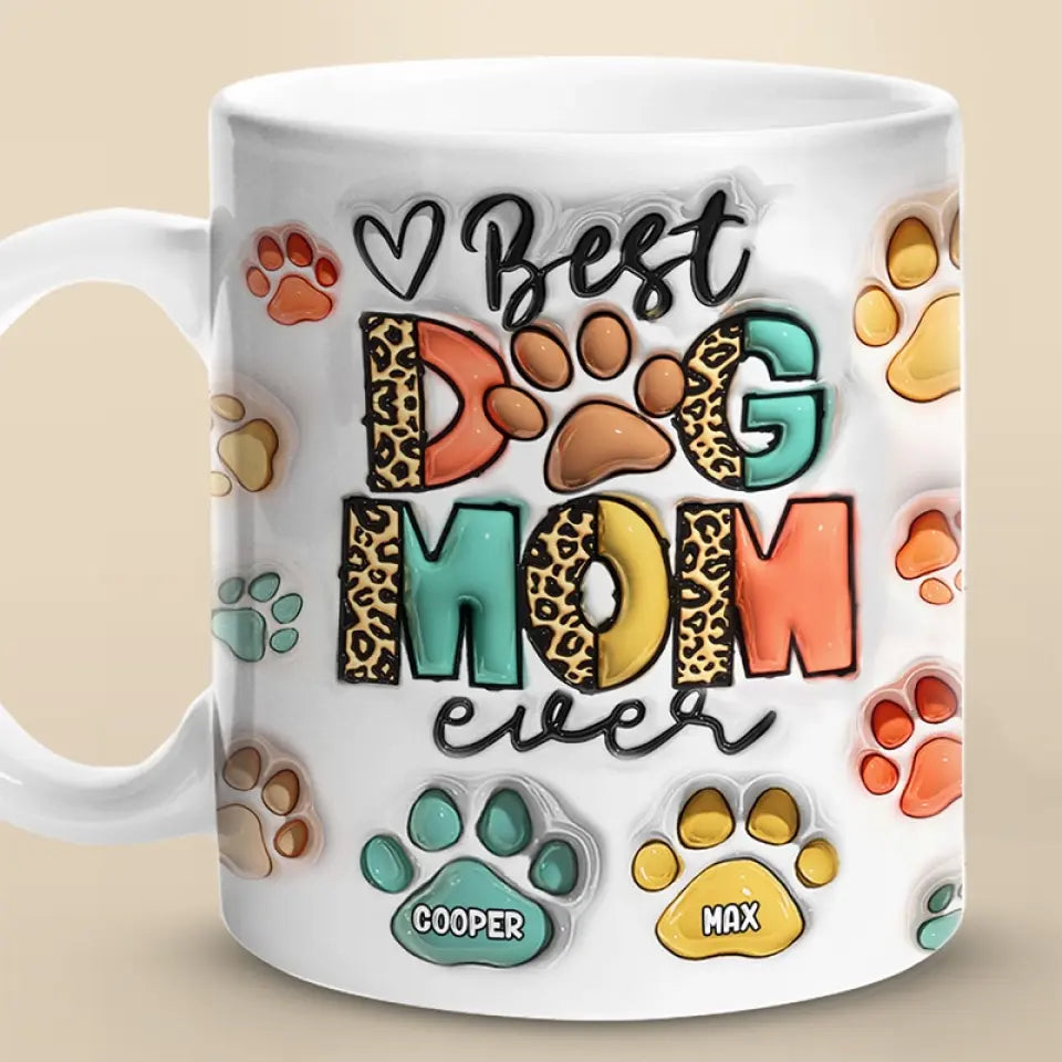L'amour, c'est un nez mouillé et une queue qui remue - Mug personnalisé avec effet gonflé en 3D pour chien et chat - Cadeau pour les propriétaires et les amoureux des animaux