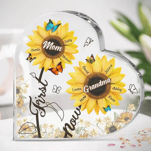 Grand-mère, tu es le soleil de ma vie - Plaque acrylique personnalisée en forme de cœur pour la famille - Fête des Mères, cadeau pour maman, grand-mère