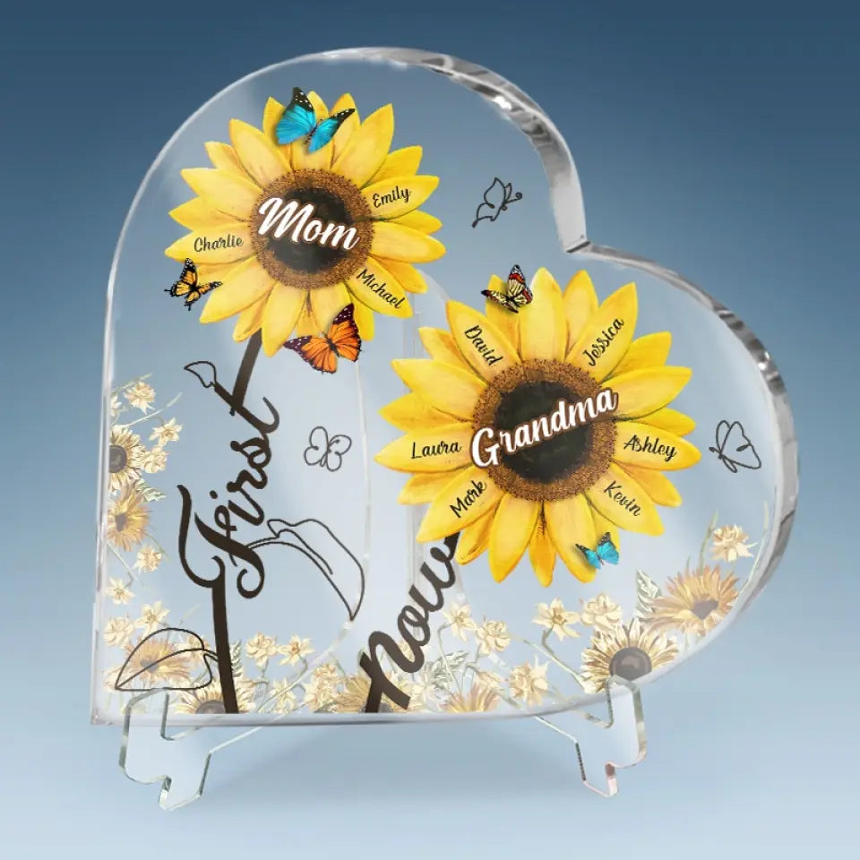 Grand-mère, tu es le soleil de ma vie - Plaque acrylique personnalisée en forme de cœur pour la famille - Fête des Mères, cadeau pour maman, grand-mère