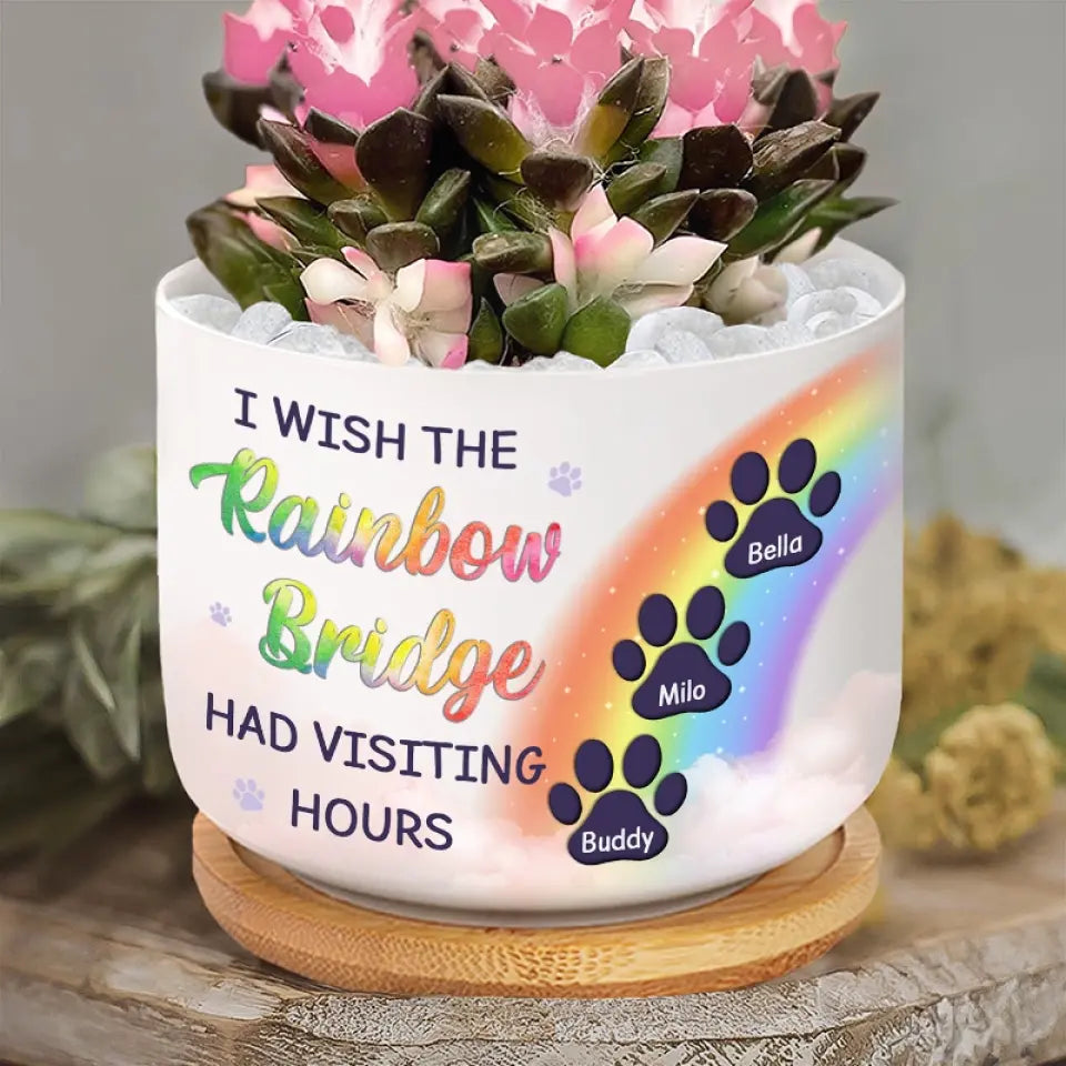 Vous êtes dans nos pensées - Pot de fleurs en céramique personnalisé pour décoration d'intérieur - Cadeau de condoléances pour les propriétaires d'animaux et les amoureux des animaux