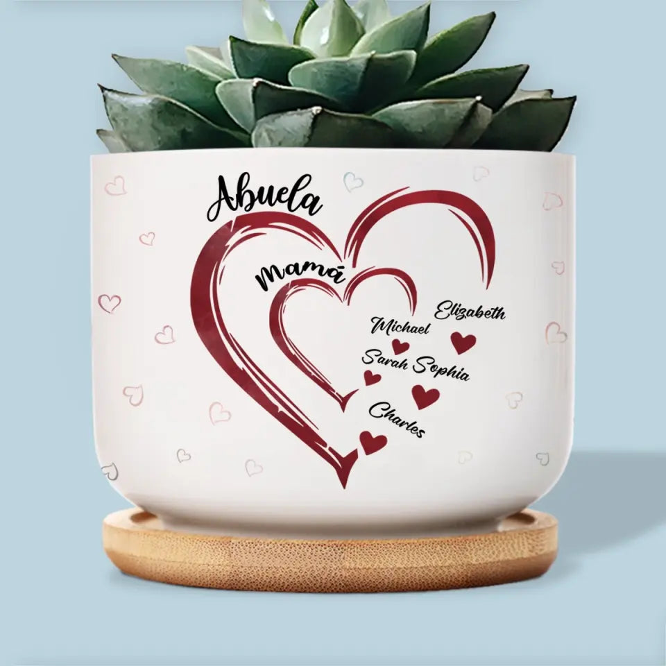 L'étonnant voyage de l'amour maternel - Pot de fleurs en céramique personnalisé pour la maison - Cadeau de fête des mères, de pendaison de crémaillère pour maman et grand-mère