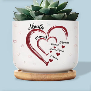 L'étonnant voyage de l'amour maternel - Pot de fleurs en céramique personnalisé pour la maison - Cadeau de fête des mères, de pendaison de crémaillère pour maman et grand-mère