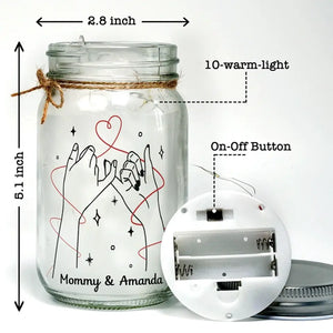 Merci d'être la lumière de ma vie - Lampe personnalisée en pot Mason pour la famille - Cadeau pour la fête des mères, maman, grand-mère