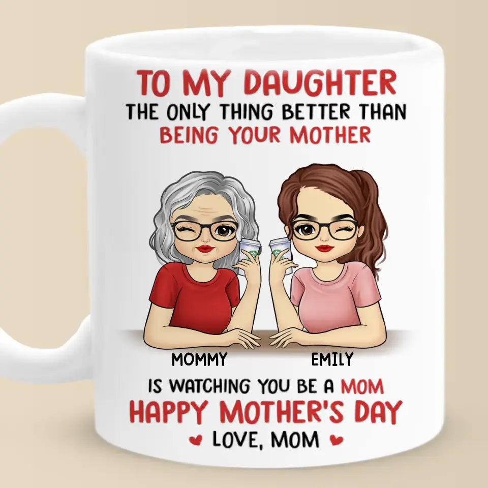 Je te regarde être maman - Mug personnalisé pour la famille - Fête des mères, cadeau pour fille