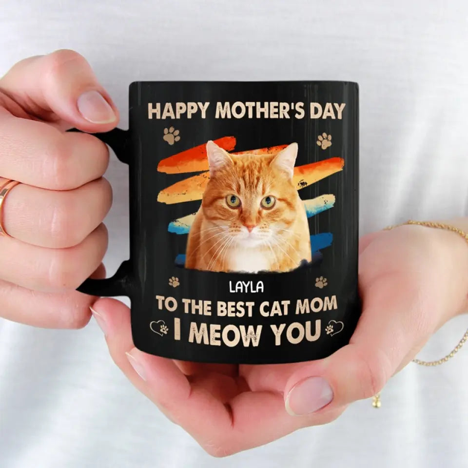 Mug personnalisé avec photo « Une mère doit y réfléchir à deux fois » pour chien et chat – Cadeau pour la fête des mères, pour les amoureux des animaux
