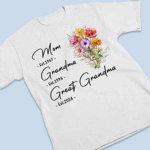 Grand-mère Ours Fleurs - T-shirt unisexe personnalisé, sweat à capuche, sweat-shirt - Fête des Mères, cadeau pour maman, grand-mère