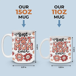 Meilleure maman chien de tous les temps - Mug personnalisé effet gonflé 3D pour chien et chat - Cadeau fête des mères pour les propriétaires d'animaux et les amoureux des animaux