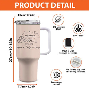 Une fois que vous êtes maman, vous êtes toujours une maman - Gobelet personnalisé en acier inoxydable de 40 oz avec poignée - Fête des mères, cadeau pour maman, grand-mère