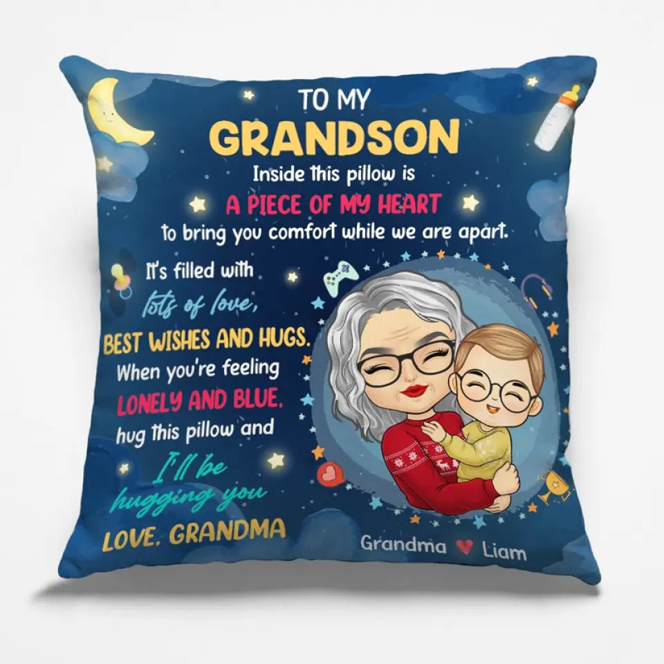 Merci pour votre amour et vos leçons sans fin - Oreiller personnalisé pour la famille - Cadeau de grand-mère