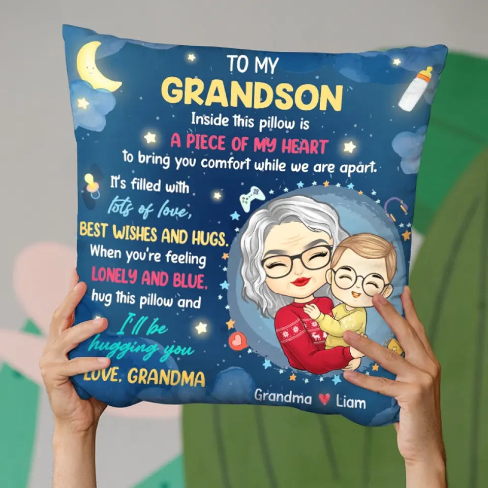 Merci pour votre amour et vos leçons sans fin - Oreiller personnalisé pour la famille - Cadeau de grand-mère