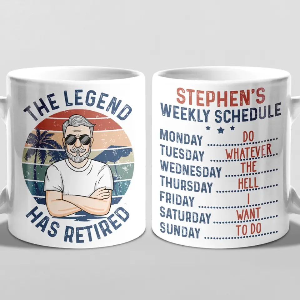 La légende a pris sa retraite - Mug personnalisé - Cadeau de remerciement et de départ à la retraite pour collègues, collègues de travail, etc.
