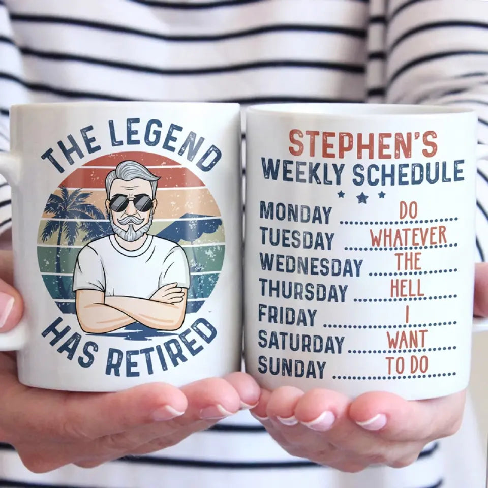 La légende a pris sa retraite - Mug personnalisé - Cadeau de remerciement et de départ à la retraite pour collègues, collègues de travail, etc.