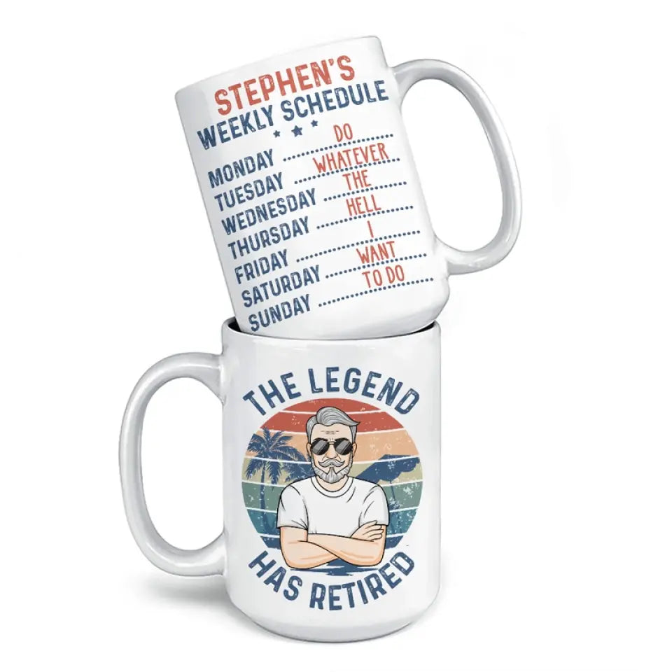La légende a pris sa retraite - Mug personnalisé - Cadeau de remerciement et de départ à la retraite pour collègues, collègues de travail, etc.