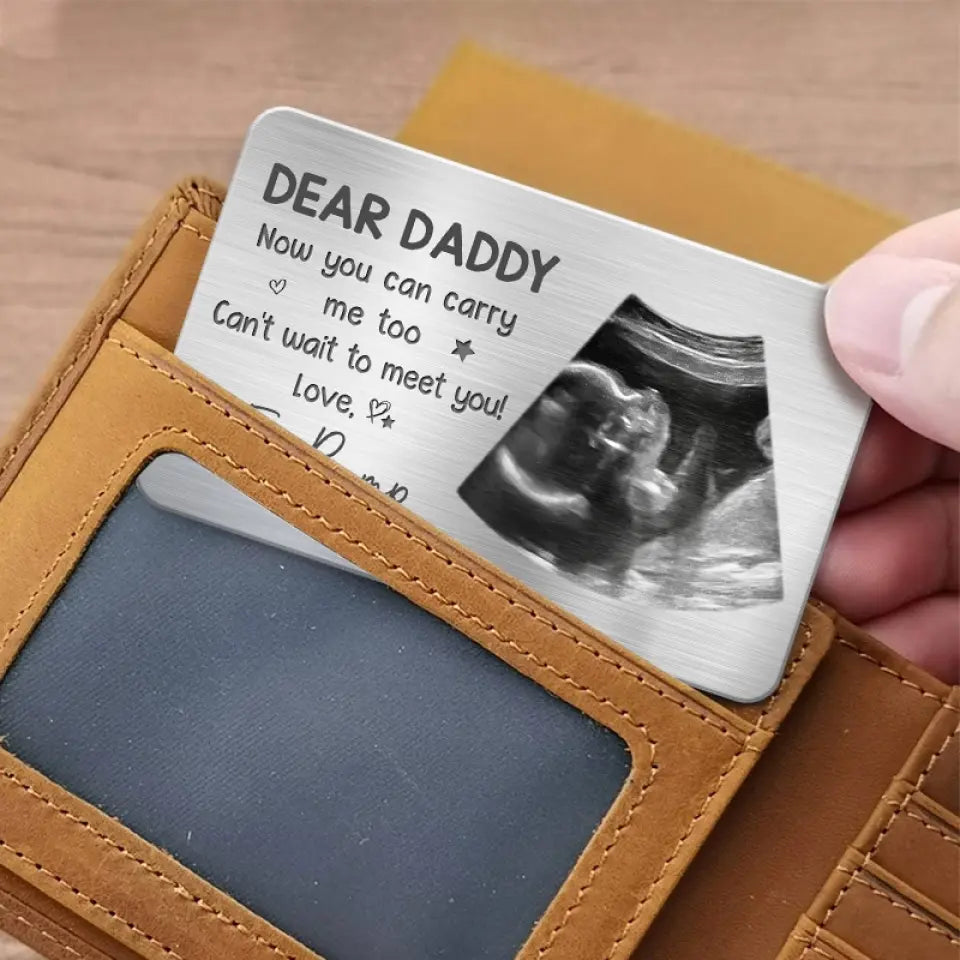 Photo personnalisée « Tu es mon héros » – Carte portefeuille en aluminium personnalisée pour la famille – Cadeau de fête des pères, d'anniversaire pour le premier papa