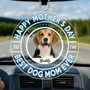 Photo personnalisée « Meilleure maman de chien » - Décoration de voiture personnalisée pour chien et chat - Acrylique en forme personnalisée - Cadeau pour la fête des mères, pour les propriétaires d'animaux et les amoureux des animaux