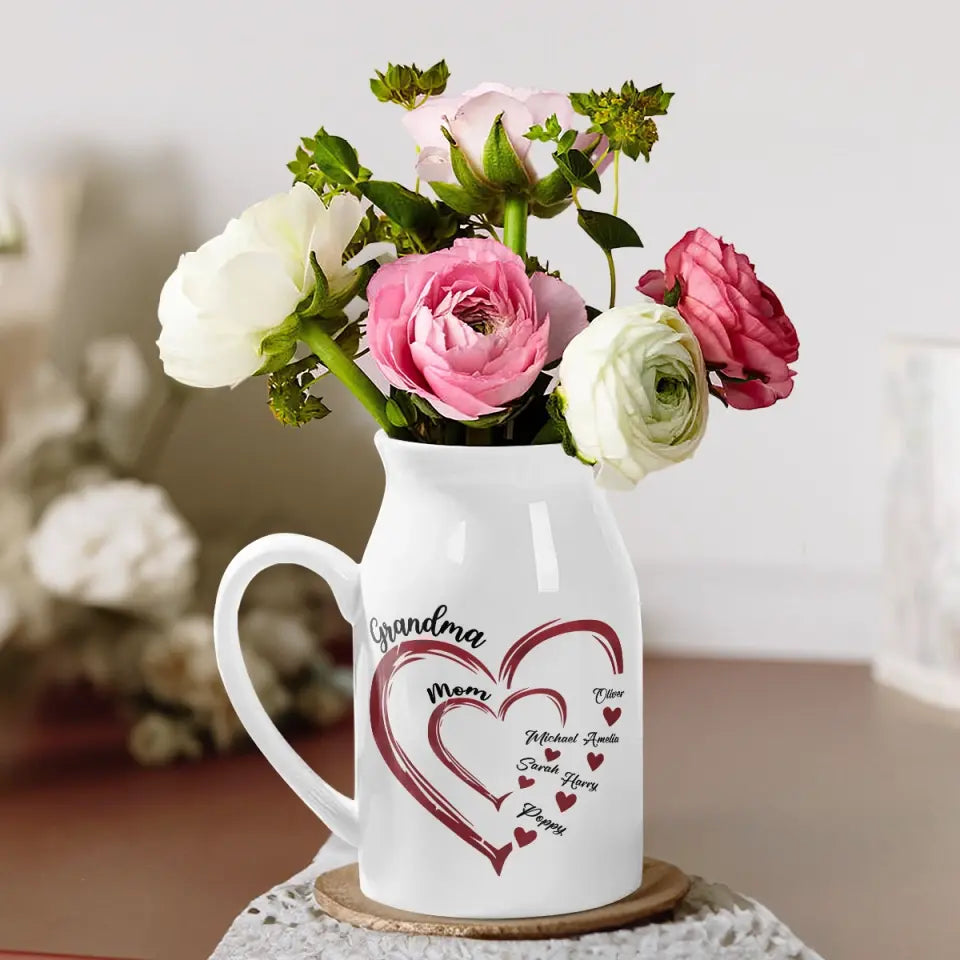 L'étonnant voyage de l'amour maternel - Vase à fleurs personnalisé pour la décoration intérieure - Cadeau de fête des mères, de pendaison de crémaillère pour maman et grand-mère