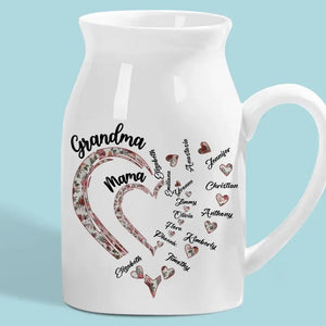 L'étonnant voyage de l'amour maternel - Vase à fleurs personnalisé pour la décoration intérieure - Cadeau de fête des mères, de pendaison de crémaillère pour maman et grand-mère