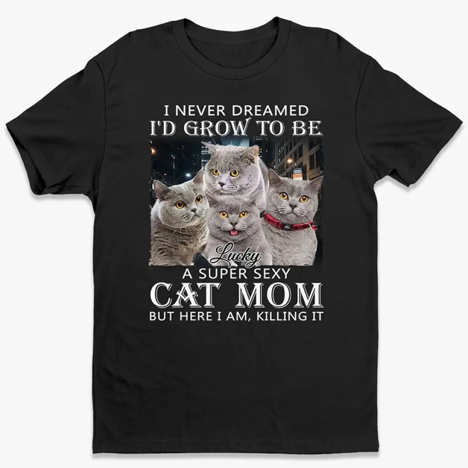Photo personnalisée « Ici, je suis en train de tout déchirer » - T-shirt unisexe personnalisé pour chien et chat, sweat à capuche, sweat-shirt - Cadeau pour propriétaires et amoureux des animaux