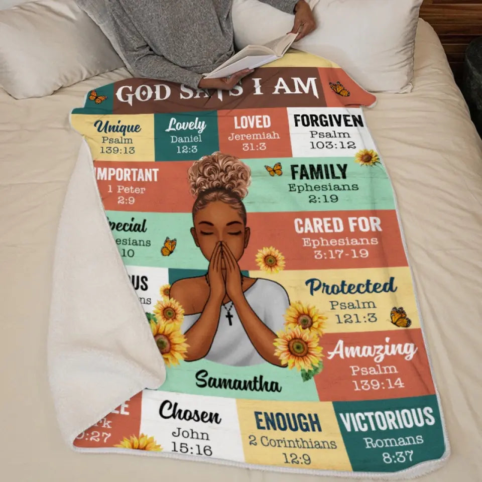 Dieu dit que je suis - Couverture familiale personnalisée - Cadeau pour les membres de la famille